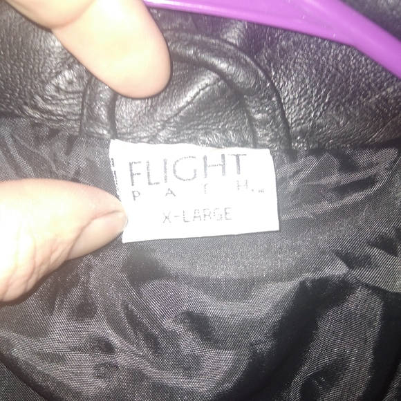 Men's X large black leather bomber  jacket by Flight Path with nylon liner - Picture 4 of 5